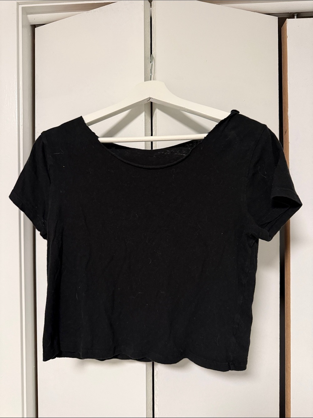 Basic Black Crop Tee - Women's Short Sleeve Top